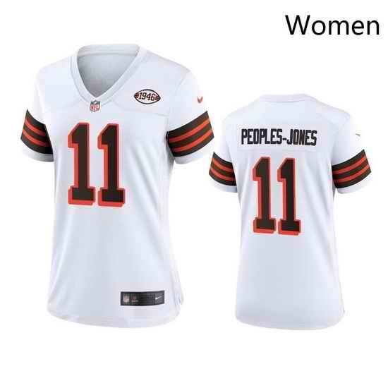 Women Cleveland Browns 11 Donovan Peoples Jones Nike 1946 Collection Alternate Game Limited NFL Jersey   White